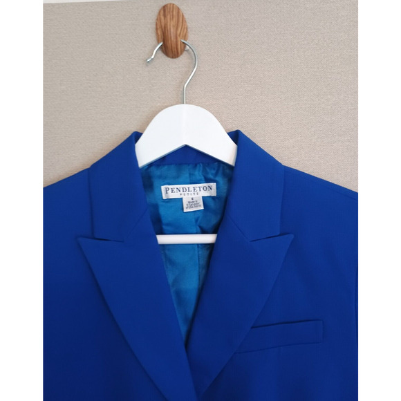Pendleton Blazer Womens 6P Cobalt Blue Corpcore Classic Career Stretch Jacket - Picture 5 of 12